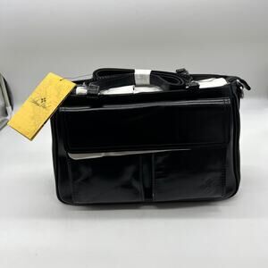 Patricia Nash Leather Rosetti Satchel Bags with Crossbody Strap Black